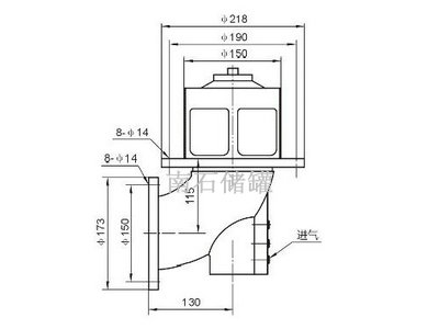 氣動海底閥尺寸結(jié)構(gòu)圖